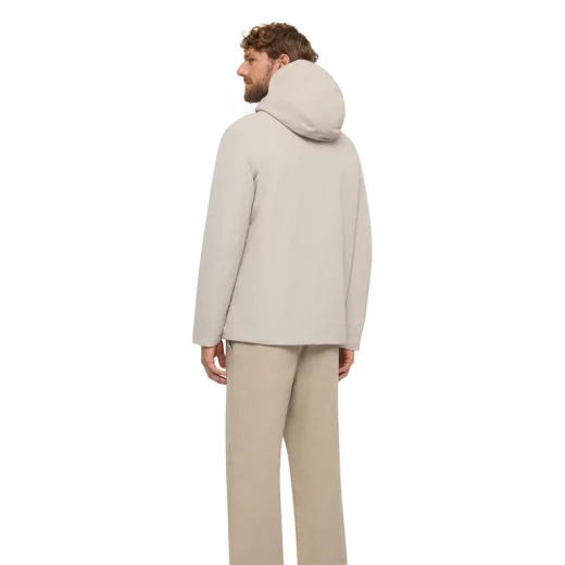 Geox Doray Parka Man Beige Waterproof Breathable Jacket ABX Technology Textured Polyester Recycled Thermore Ecodown Padding Modern Minimalist Design Size 48 For Men - Doray - Image 7