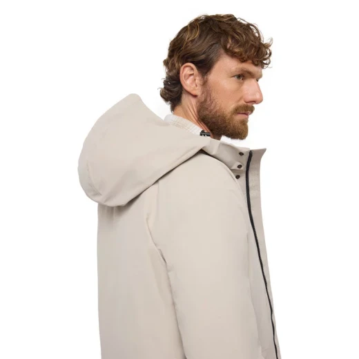 Doray Parka Man Jacket Beige 56 Waterproof Breathable ABX Technology Textured Polyester Recycled Thermore Ecodown Padding Modern Minimalist Design City Living Winter Coat - Image 8