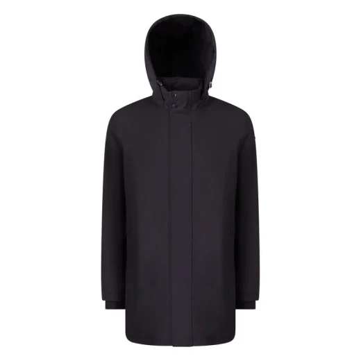 Aurelio Man Sky Captain Down Jacket Men's Winter Coat 54 Featuring Detachable Adjustable Hood Water Repellent Wind Blocking Surface 3 Internal Pockets Modern Urban Design - Geox - Image 2