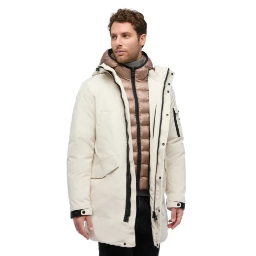 Velletri Man Birch Parka Jacket Wind Resistant Water Repellent Longline 58 Size Winter Outerwear Recycled Lining and Padding Casual Design for Men - Velletri - Image 3