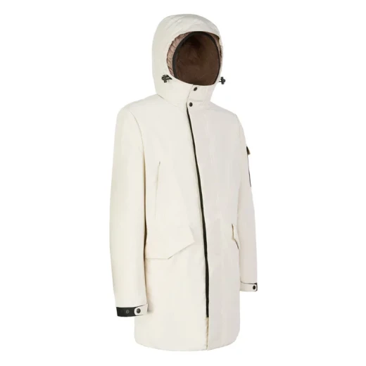 Velletri Men's Longline Parka Jacket 56 Birch: Windproof, Water Resistant Winter Coat with Recycled Lining and Padding, Contemporary Casual Design for Urban Wear - Velletri - Image 5