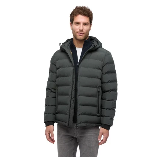 Geox Spherica Man Parka Jacket Light Scarab Color 60 Sporty Style Breathable Water Repellent Wind Resistant Recycled Lining and Padding Men's Outerwear 2024 Collection - Image 5