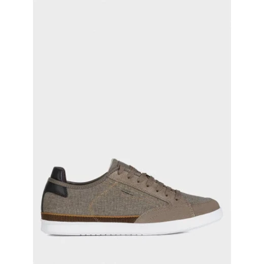 Walee Man Taupe Canvas and Suede Sneakers for Men 45 Comfortable Lightweight Flexible Breathable Summer Shoes Versatile Outfit Matching Style U022CA.0NB22.C6029 - Geox - Image 2