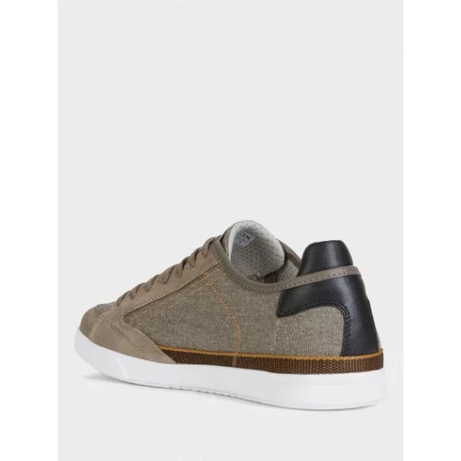 Walee Man Taupe Canvas & Suede Sneakers for Men 41 – Comfortable, Lightweight, Flexible Summer Shoes. Versatile Aesthetic for Any Outfit. - Geox - Image 3
