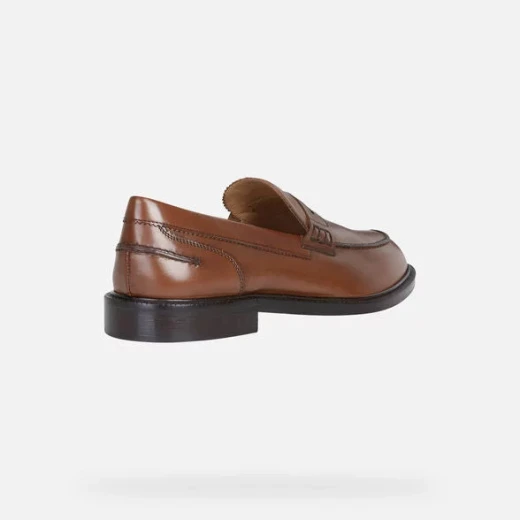 Artenova Men's Penny Loafer Cognac Brown Leather Formal Shoes Size 46 Breathable Comfortable Design for Formal Wear Premium Leather Outsole Easy Exchange - Geox - Image 5
