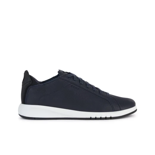 Geox Aerantis Man Navy Low Cut Sneaker for Men, Lightweight Breathable Tennis Court Design with Soft Tumbled Leather, Size 43, U357FA.00046.C0045, Fast Delivery, Easy Exchange - Geox - Image 2