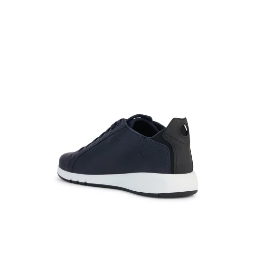 Geox Aerantis Man Navy Low Cut Sneaker for Men, Lightweight Breathable Tennis Court Design with Soft Tumbled Leather, Size 43, U357FA.00046.C0045, Fast Delivery, Easy Exchange - Geox - Image 4