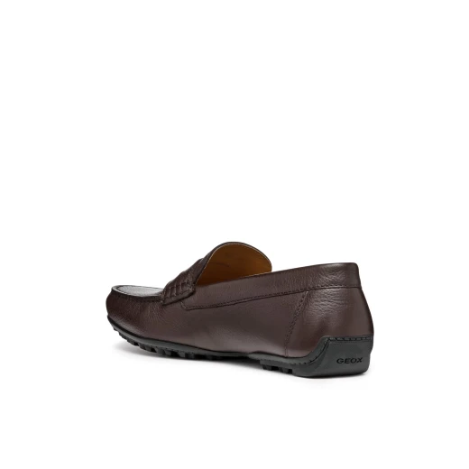 Geox Kosmopolis + Grip Men's Loafers Coffee Brown Leather Slip On Lightweight Breathable Shoes Size 46 Stylish Comfortable Footwear Versatile Design Easy to Wear - Geox - Image 5