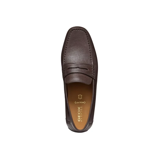 Geox Kosmopolis + Grip Men's Loafers Coffee Brown Leather Breathable Flexible Slip On 44 EU Size Comfortable Everyday Wear - Geox - Image 7