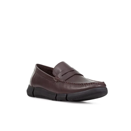Geox Adacter Wide Men's Loafers Comfortable Breathable Tumbled Leather Casual Style Coffee Color Size 42 Lightweight Flexible Outsole Easy Exchange Fast Delivery - Geox - Image 3