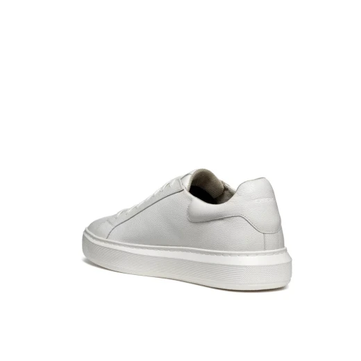 Deiven Men's White Leather Low Cut Sneakers Size 40 Breathable Design Comfortable for Everyday Wear Sleek Silhouette Sporty Appeal for City Outfits U455WD.00047.C1001 - Geox - Image 19