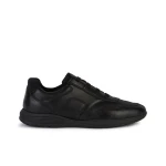 Geox Spherica EC2 Men's Sneakers Black Leather Size 46 with Exceptional Breathability and Cushioning for Active Chic Style. Crafted with Supple Leather and City Perfect Design. - Geox