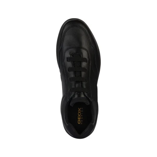 Geox Spherica EC2 Men's Sneakers Black Leather Size 46 with Exceptional Breathability and Cushioning for Active Chic Style. Crafted with Supple Leather and City Perfect Design. - Geox - Image 6