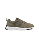 Volpiano Man Running Sneaker Sage Green Suede and Nylon 42: Modern Urban Style Breathable Comfort Casual Active Design U45GCA.022FU.C3016 - Geox