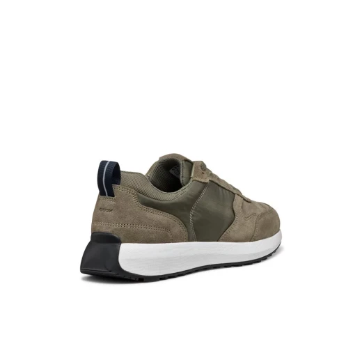 Volpiano Man Running Sneaker Sage Green Suede and Nylon 42: Modern Urban Style Breathable Comfort Casual Active Design U45GCA.022FU.C3016 - Geox - Image 8