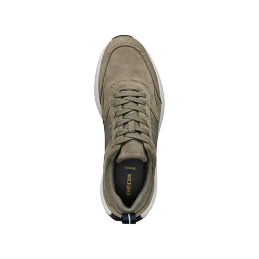 Volpiano Man Running Sneaker Sage Green Suede and Nylon 42: Modern Urban Style Breathable Comfort Casual Active Design U45GCA.022FU.C3016 - Geox - Image 9