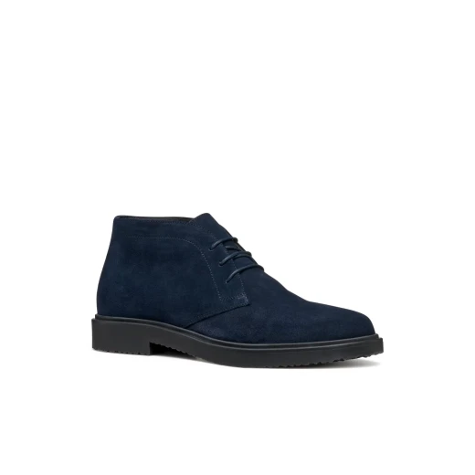 Massimiano Men's Suede Ankle Boots Navy 44 Breathable Lace Up - Geox - Image 12