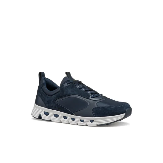 حذاء رياضي رجالي Geox Spherica ECUB-4 كحلي مريح للغاية قابل للتنفس تصميم منخفض الساق مقاس 45 مصنوع من النايلون والجلد السويدي مظهر حضري يومي - Image 12