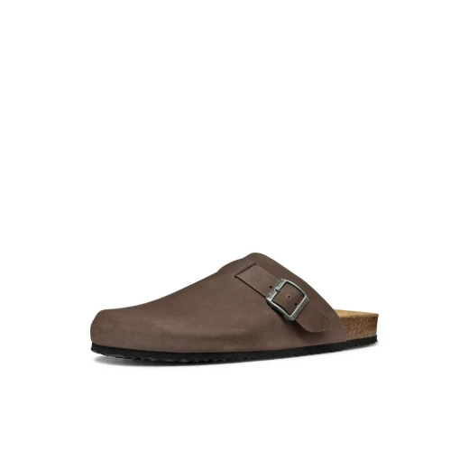 GHITA Man Sandals Coffee Brown Nubuck Leather 42 Casual Breathable Design Decorative Buckle Anatomical Sole Comfortable Fit Ideal for Everyday Wear Perfect Sandal for Men - Geox - Image 4