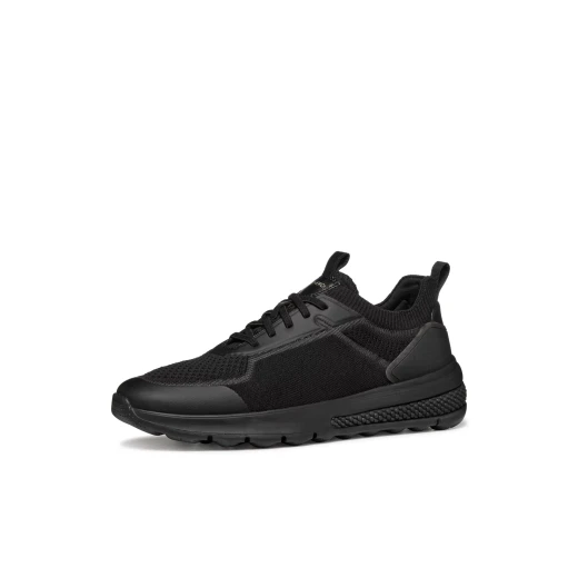 حذاء رياضي رجالي Geox Spherica Actif أسود تصميم عصري مريح وجذاب مصنوع من نسيج محبوك مسامي مقاس 44 يوفر دعمًا وطاقة للمشي تصميم مثالي لأسلوب الحياة النشط - Image 13