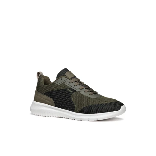 Monreale Men's Sneakers Military Green Mesh Nubuck Effect 40 - Geox - Image 12
