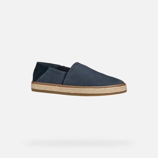 Geox Pantelleria Men's Navy Canvas Espadrille Sneakers Size 40. Breathable and Comfortable Summer Footwear for City and Getaways. Jute Effect Outsole. - Geox - Image 12