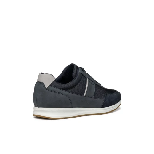 حذاء رياضي رجالي Geox Avery باللون الكحلي بتصميم رجعي من القماش و جلد النوبوك العلوي مسامي وخفيف الوزن ومريح للمدينة كاجوال مقاس 45 U55H5B.011EK.C4002 - جيوكس - Image 6