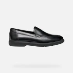 Geox Spherica EC17 Men's Loafer Black Leather Ultra Cushioned Comfort Shoe Size 43 Stylish Everyday Wear Modern Design Long Day Comfort