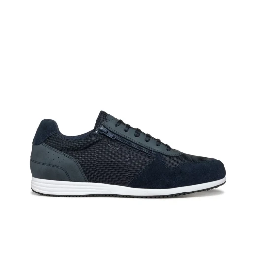 Arthien Men's Low Cut Sneakers Navy Blue with Side Zip 40 Breathable Mesh and Suede Vintage Design Comfortable for Casual City Wear U55LLB.01422.C4002 - Geox - Image 11