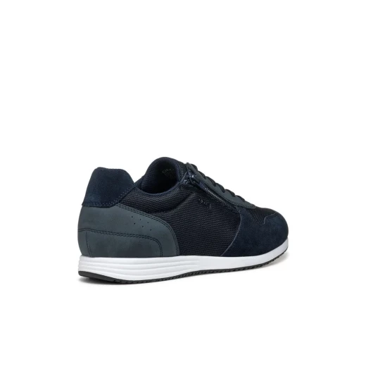 Arthien Men's Low Cut Sneakers Navy Blue with Side Zip 40 Breathable Mesh and Suede Vintage Design Comfortable for Casual City Wear U55LLB.01422.C4002 - Geox - Image 13