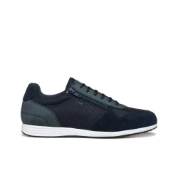 Arthien Men's Low Cut Sneakers Navy Blue with Side Zip 40 Breathable Mesh and Suede Vintage Design Comfortable for Casual City Wear U55LLB.01422.C4002