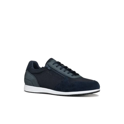 Arthien Men's Low Cut Sneakers Navy Blue with Side Zip 40 Breathable Mesh and Suede Vintage Design Comfortable for Casual City Wear U55LLB.01422.C4002 - Geox - Image 6