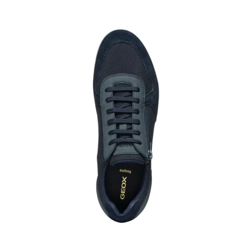 Arthien Men's Low Cut Sneakers Navy Blue with Side Zip 40 Breathable Mesh and Suede Vintage Design Comfortable for Casual City Wear U55LLB.01422.C4002 - Geox - Image 9