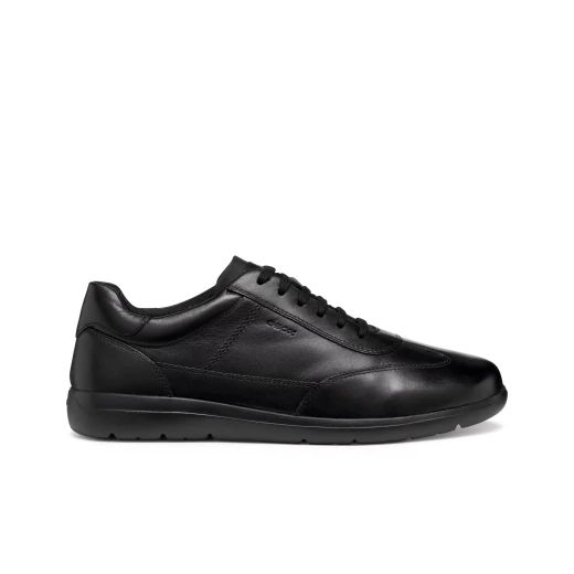 Leitan Men's Casual Shoes Black Nappa Leather Wide Toe Box 43