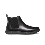 Adacter Men's Black Leather Ankle Boots Size 45 for Casual Wear with Cushioned Sole and Pared Back Aesthetic. Ideal for Everyday Comfort and Town Exploration - Geox
