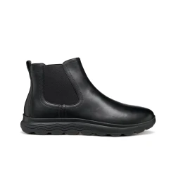 Geox Spherica Man Black Leather Ankle Boots for Men 43 Featuring Ultra Cushioning Sole Lightweight Design Stylish Comfort for Everyday Wear and Long Walks