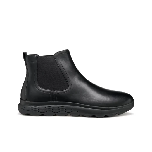 Geox Spherica Man Black Leather Ankle Boots for Men 43 Featuring Ultra Cushioning Sole Lightweight Design Stylish Comfort for Everyday Wear and Long Walks