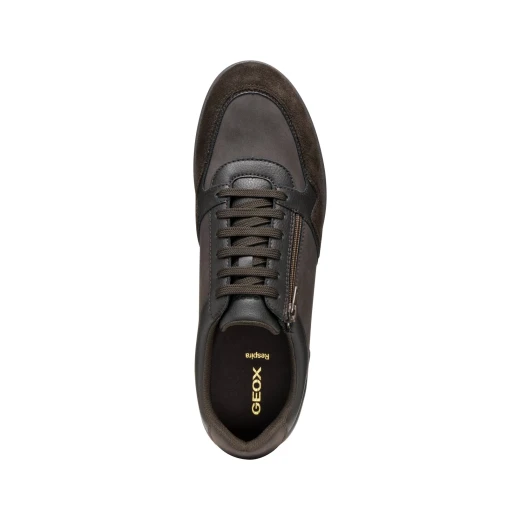 Avery Men's Breathable Sneakers DK Coffee Color Classic Design Nubuck and Tumbled Leather Effect Material Casual Shoes Size 41 Everyday Style Comfortable Fit U56H5A.0EKBU.C6024 - Geox - Image 18