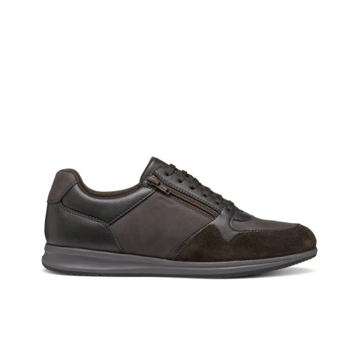 Avery Men's Breathable Sneakers DK Coffee Color Classic Design Nubuck and Tumbled Leather Effect Material Casual Shoes Size 41 Everyday Style Comfortable Fit U56H5A.0EKBU.C6024