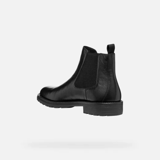 Redclif Men's Ankle Boots in Black Calfskin with Elasticated Side Panels for City Living. Stylish Design for All Day Wear, U56LXB.0003C.C9999, Size 45, Contemporary Footwear - Geox - Image 5