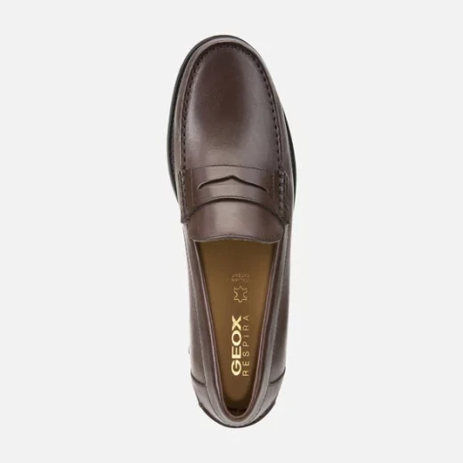 Geox Damon Man's Loafer Brown Leather Wide Toe Box Comfortable Breathable Slip On Shoes Size 43 Stylish Classic Design Easy Exchange - Geox - Image 4