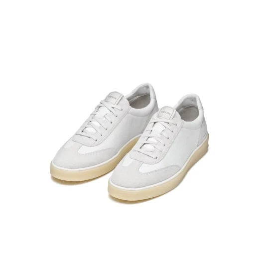 Geox Spherica Actif X4 Men's Sneakers White Coated Leather Suede Breathable Cushioned Comfortable Travel Leisure Shoes Size 42 Designed for Maximum Rebound Effect - Geox - Image 7