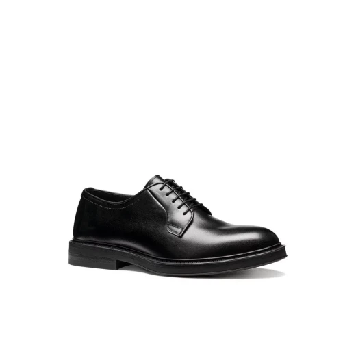 Geox Capitale Men's Black Leather Lace Up Shoes Size 44 Blue Touch Collection Formal Style Breathable Comfortable Italian Design U658JD.00043.C9999 - Geox - Image 3