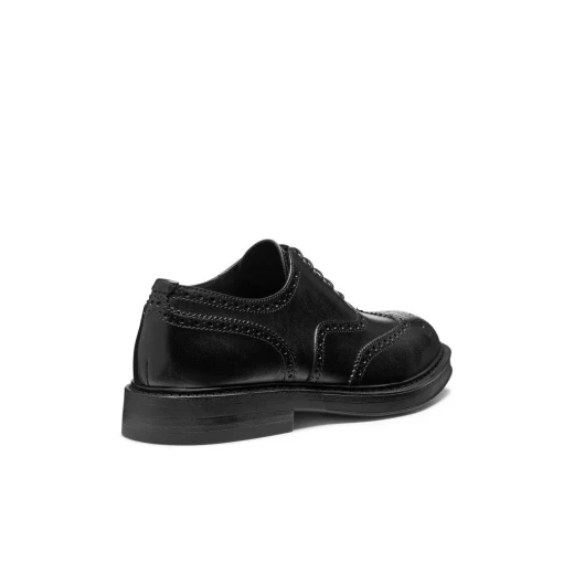 Geox Capitale Man Black Derby Shoes Leather Brogue Details 40 Breathable Office Wear Special Occasions U658JE.00043.C9999 Men's Classic Formal Footwear - Geox - Image 4