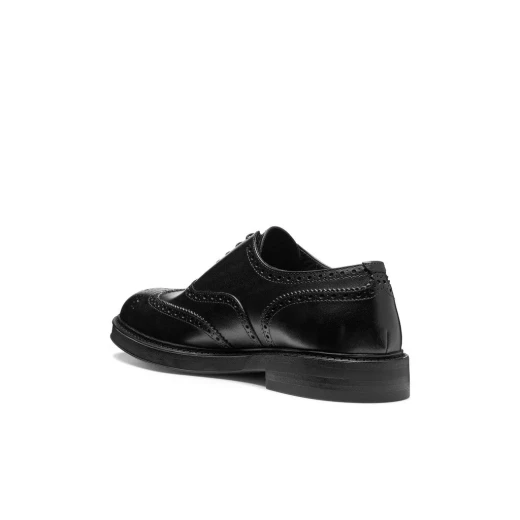 Geox Capitale Man Black Derby Shoes Leather Brogue Details 40 Breathable Office Wear Special Occasions U658JE.00043.C9999 Men's Classic Formal Footwear - Geox - Image 5