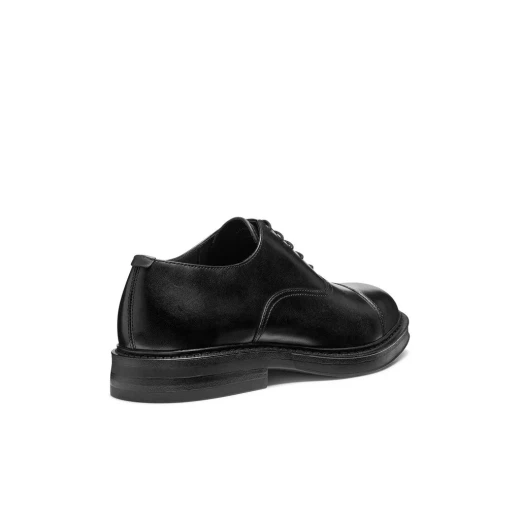Geox Capitale Men's Lace Up Shoes Black Leather Breathable Classic Design For Office And Special Occasions, Size 45, Blue Touch Collection, Item Code U658JF.00043.C9999 - Geox - Image 4