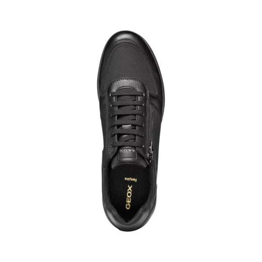 Avery Men's Sneaker with Side Zip Black 41 Sporty Urban Style Tumbled Leather Effect Fabric Modern Design Daily Wear Comfortable Fit ITEMCODE U65H5A 0BURJ C9999 - Geox - Image 9