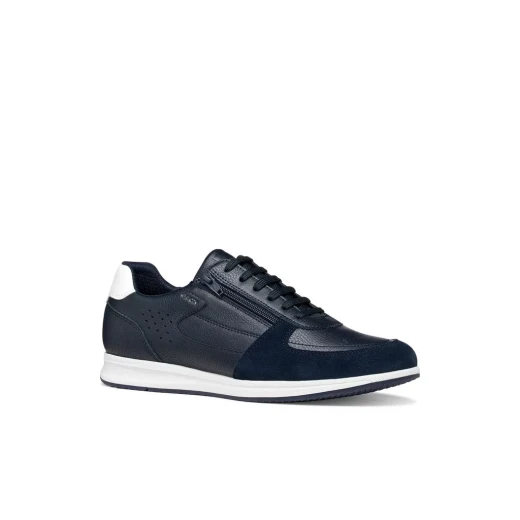 Avery Man Sneakers Navy Blue Suede Leather Effect Side Zip 43 - Geox - Image 3