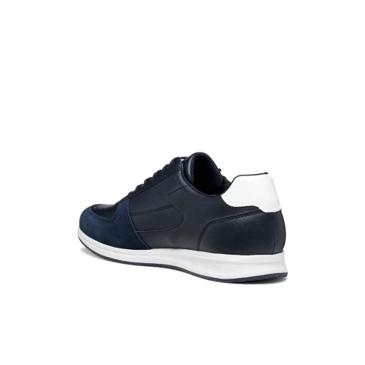 Avery Men's Sneakers Navy Blue Suede and Tumbled Leather Side Zip Design Size 44 Sporty Style for Everyday Wear Comfortable and Stylish - Geox - Image 6