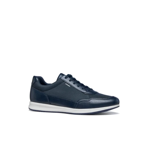 Avery Men's Sneaker Navy Blue Tumbled Leather Effect Fabric Everyday Casual Shoe Comfortable Fit Size 40 Contemporary Design Men's Footwear - Geox - Image 3